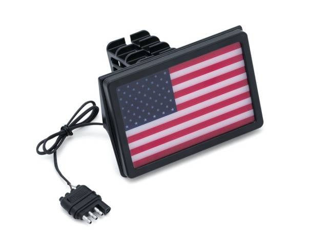 Image Of Item: Freedom Flag L.E.D. Receiver Hitch Cover Black