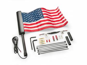 LED Lighted Flag Pole Black w/ American Flag