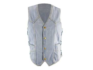 Blue Denim Vest w/ Side Laces