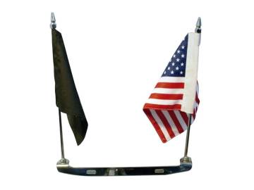 Rivco License Plate Mounted Double Flag Holder Kit