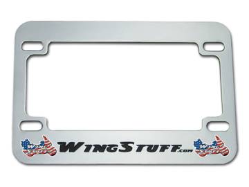 WingStuff Classic Throwback License Frame Chrome Metal