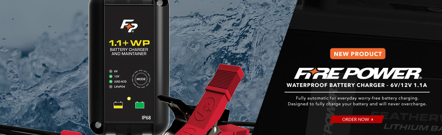 Fire Power Waterproof Battery Charger - 6V/12V 1.1A