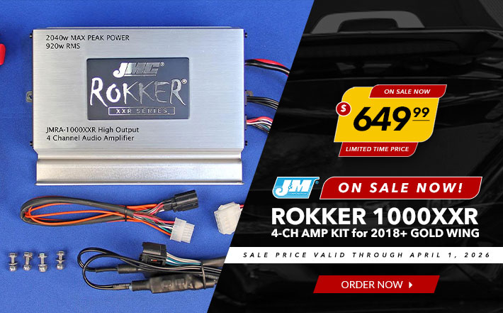 ON SALE NOW! - J&M Rokker 1000XXR 4-CH Amp Kit for 2018+ Gold Wing