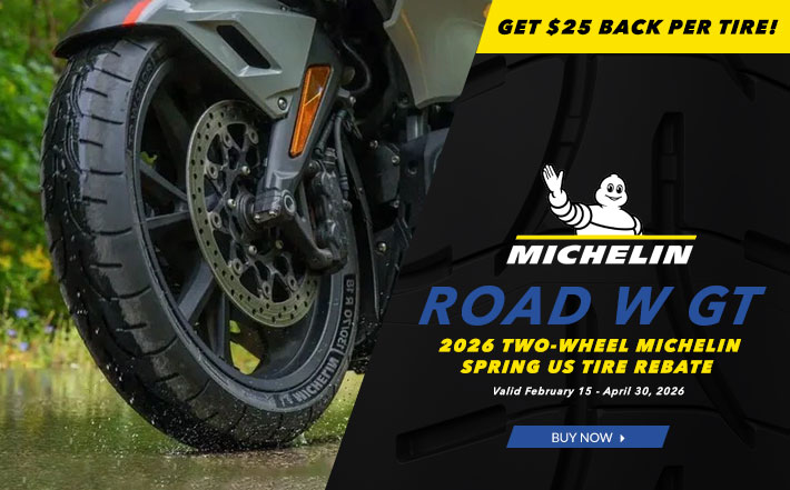 Michelin 2026 Two-Wheel Spring US Tire Rebate - Get $25 Back Per Tire! - Valid February 15 - April 30, 2026