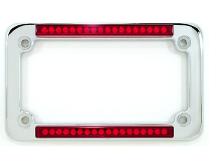 Dual LED Lighted License Plate Frame Chrome