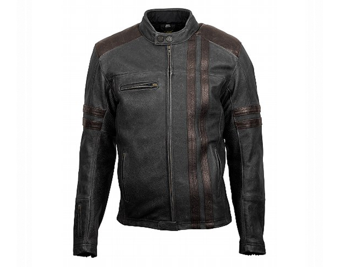 Mens 1909 Leather Jacket Black/Brown